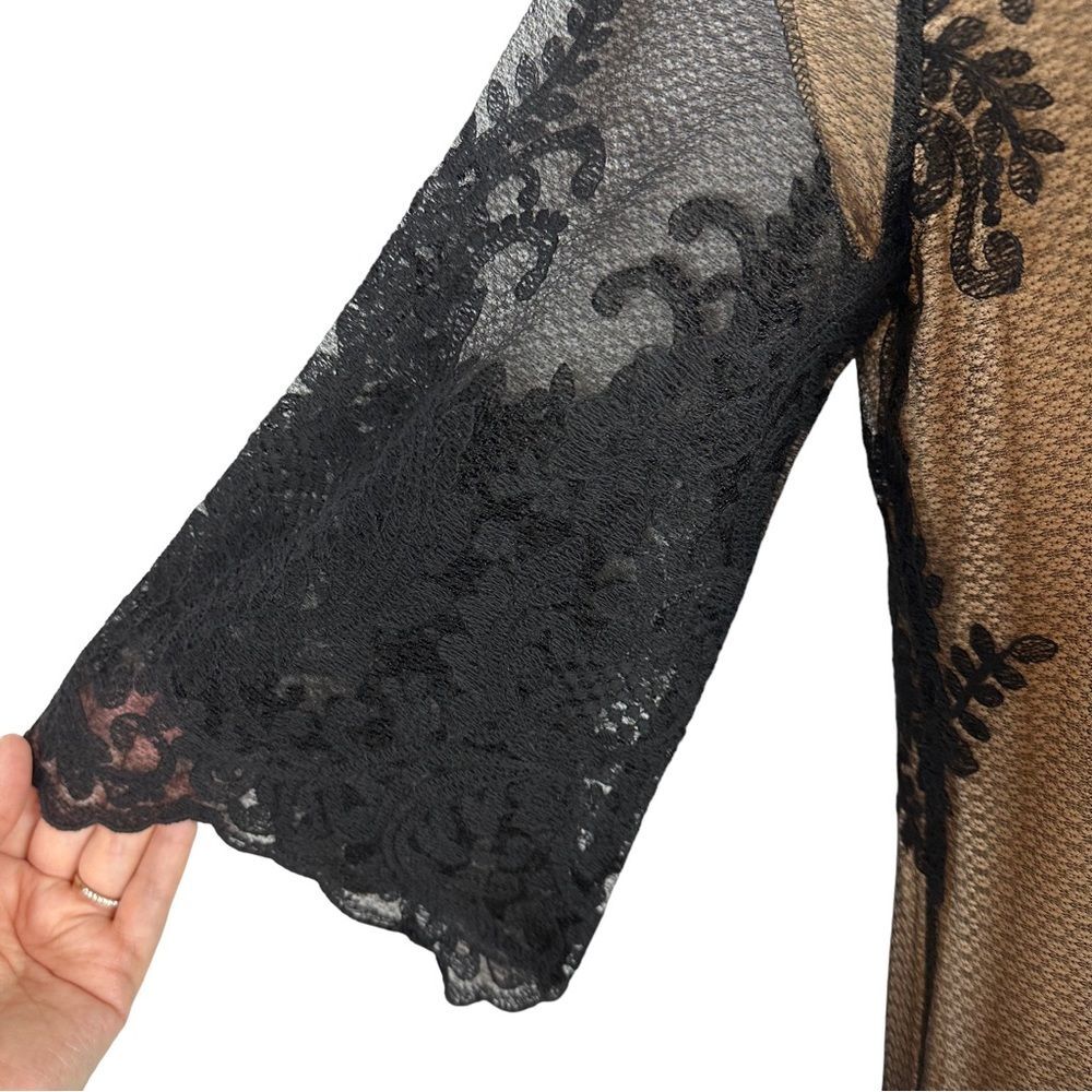 LaScala Black Lace Mid Length Sheath Dress Sz Small - Picture 4 of 5